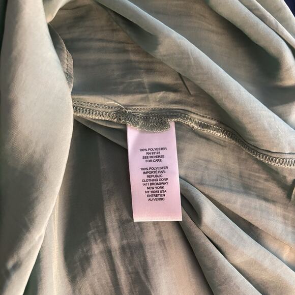 Tahari V-Neck Sleeveless Drawstring Waist Green Midi Dress Plus Size 1X NEW - Picture 10 of 10